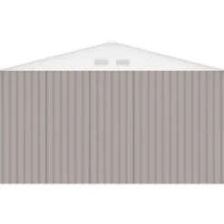 Metallisk trädgårdsförråd 12,99 m² - 340 x 382 x 210 cm - NEPTUNE - Ankar kit inkluderat, 2 skjutdörrar - Taupe