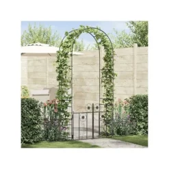 Metallträdgårdsbåge - vidaXL - Svart - 203x50x218 cm - Stabil struktur - Målad yta - Modern stil