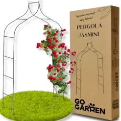 Metallträdgårdspergola för blommor, rosor, klätterväxter, stöd, båge, ankare, trädgård