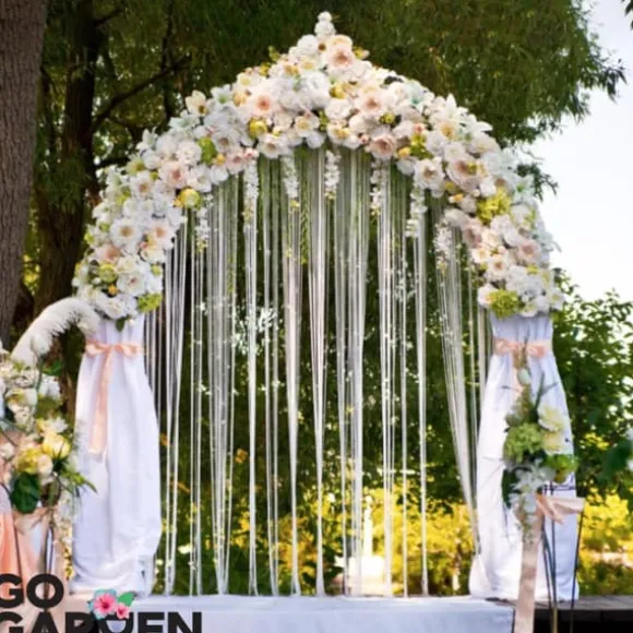 Metallträdgårdspergola för blommor, rosor, klätterväxter, stöd, båge, ankare, trädgård