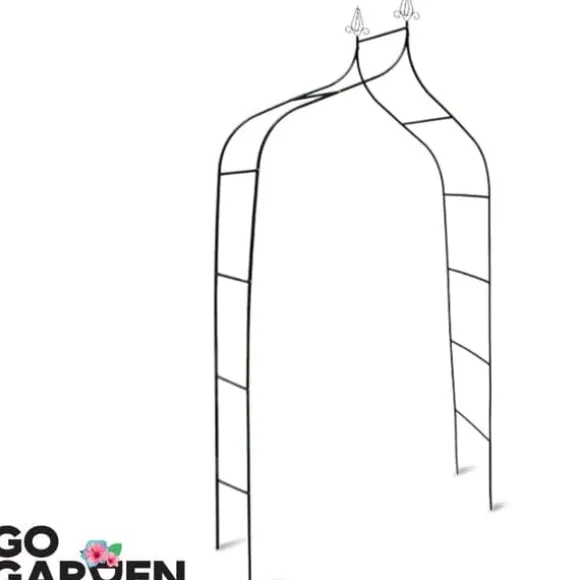 Metallträdgårdspergola för blommor, rosor, klätterväxter, stöd, båge, ankare, trädgård