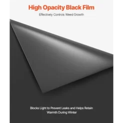 4Mil Plastfolierulle, 3x50 FT, Tungt Duty Polyeten, Svart