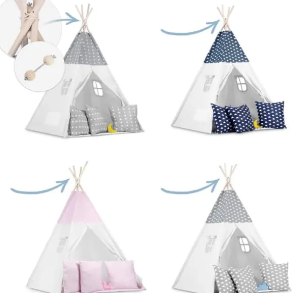 Miljövänlig Tipi-tältstabilisator - Hållbart Trä & Metall Lekställningsstöd