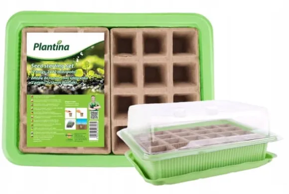 Miniväxthus med två brickor på 27x20x11 cm för plantor