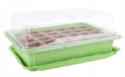 Miniväxthus med två brickor på 27x20x11 cm för plantor