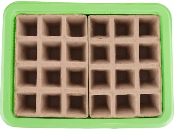 Miniväxthus med två brickor på 27x20x11 cm för plantor