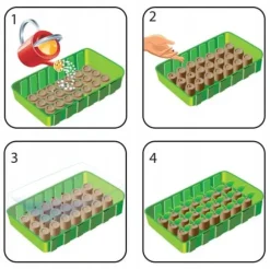 Miniväxthus och kokosnötskivor 25x12x7cm plantset