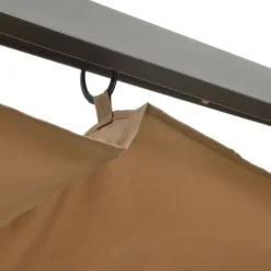 Mångsidig pergola med infällbart tak i taupe | Storlek: 3x3 m | Material: Stål 180 g/m²