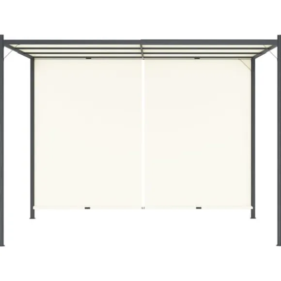 Mångsidig pergola med justerbart tak - Utomhusmöbel | Färg: Gräddvit | Storlek: 3x3 m