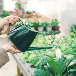 Modern otäckt trädgårdsblomspruta med lång pip, godisfärgad vattenkanna 1,2 l (grön)