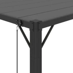 Modern paviljong med lamelltak - Uteplatsöverdrag | Färg: Antracit | Storlek: 3x4 m