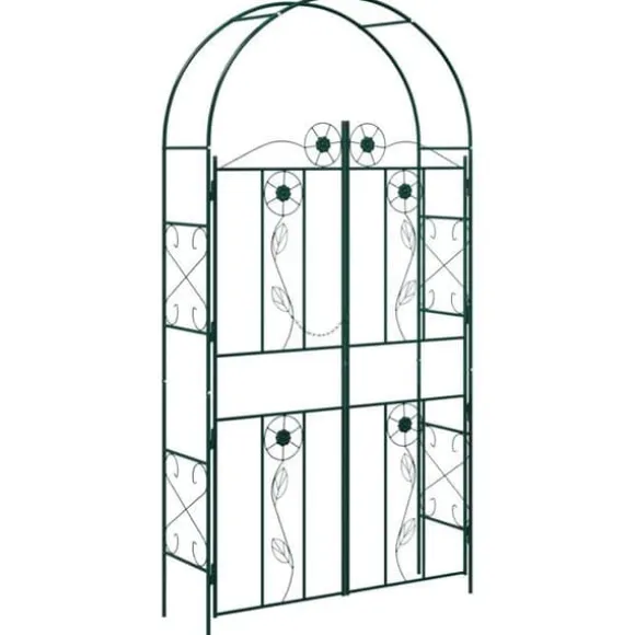 Modern trädgårdsbåge - vidaXL - Grön - 6.93 kg - Robust järn - Rektangulär design - Traditionell stil