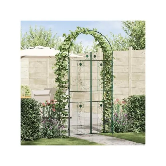 Modern trädgårdsbåge - vidaXL - Grön - 6.93 kg - Robust järn - Rektangulär design - Traditionell stil