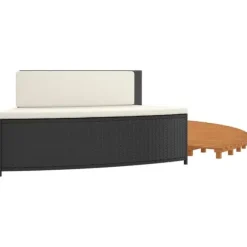 Moderna kant för spabad - Väderbeständig konstrotting & massivt akaciaträ | Färg: Svart | Storlek: Standard