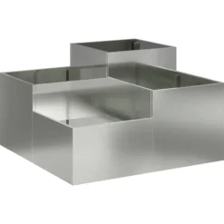 Moderna planteringslådan i galvaniserat stål | Storlek: 100x100x48 cm | Färg: Grå