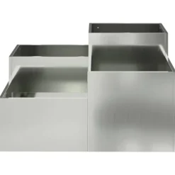 Moderna planteringslådan i galvaniserat stål | Storlek: 100x100x48 cm | Färg: Grå