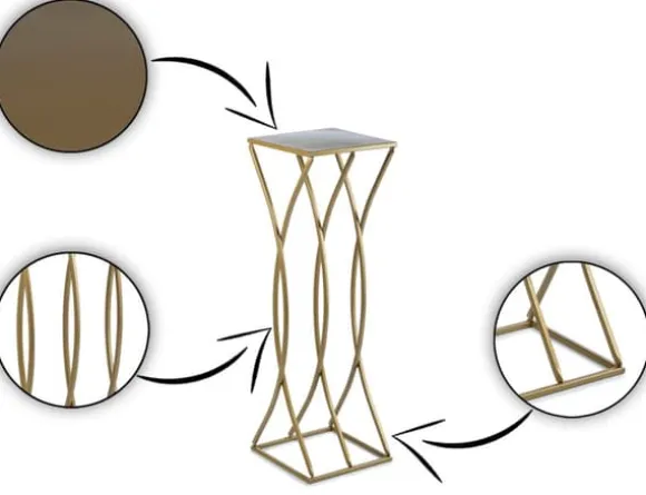 Modernt blomsterställ, guld, 75 cm