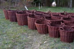 Mörk rottingkorg för skörd av frukt, grönsaker, potatis, blomkruka, rökt ballong, 45 cm, utan insats