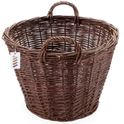 Mörk rottingkorg för skörd av frukt, grönsaker, potatis, blomkruka, rökt ballong, 50 cm, utan insats