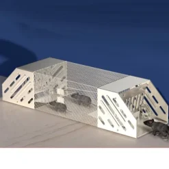 Möss fångstbur Rostfritt stål helautomatisk dubbeldörrdesign Känslig musfällabur för inomhusbruk