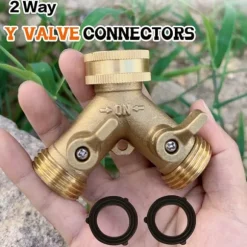 Mässing Y-slangkontakt 3/4 tum - Trädgårdsslangsplitter Model 2