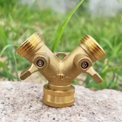 Mässing Y-slangkontakt 3/4 tum - Trädgårdsslangsplitter Model 2