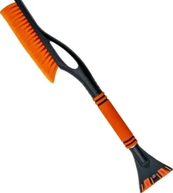 Multifunktionell 2-i-1 isskrapa snöborste i Orange - Svart - För enkel och snabb borttagning av frost och snö