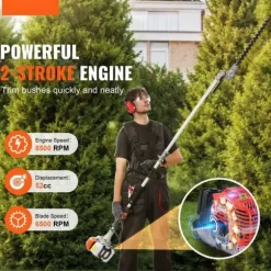 Multifunktionellt 6-i-1 trimverktyg, Gashäcksax 52CC, ogräsätare, kraftfull och effektiv, lätt att använda