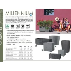 Muret Planter - DEROMA - Millennium R - Antracit - Med vattenreserv - 59 cm