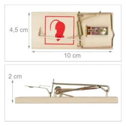 Musfälla, Trä, 2x4.5x10 cm, Natur