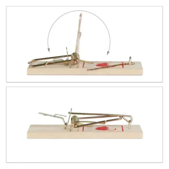 Musfälla, Trä, 2x4.5x10 cm, Natur