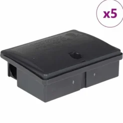 Musfällor 5 st svart 13x10x4 cm