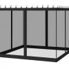 Myggnät för Gazebo, 100% Polyester, Enkel Installation, Hållbar Design,360x360cm (12x12ft) = 360x360cm (12x12ft), Svart