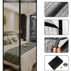 Myggnätsdörr - Pulchram - 100x220cm - Magnetisk - Lätt installation - Insektsavvisande