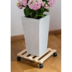 NATURE Växtställ på hjul - Gran - H7,4 x 35 x 35 cm