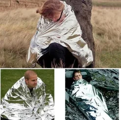 Nödfilt Värmefolie Vindtät & Lättvikt Överlevnadsfilt - Silver