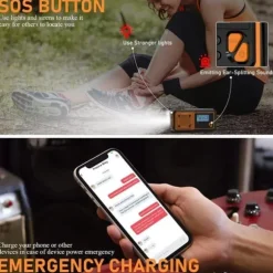 Nödradio 4000mAh - AM/FM/SW handvevad radio med solceller USB, ficklampa, läslampa, SOS-larm, lämplig för camping, vandring och nödberedskap