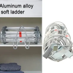 Nödsituation brandstege, 5m längd, 200kg lastkapacitet, 2.35kg vikt, aluminiumlegering, kompakt design
