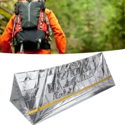 Nödtält Återanvändbart hopfällbart lätt PET-aluminiumfilm Termisk filt Överlevnadsskydd för vandring och camping
