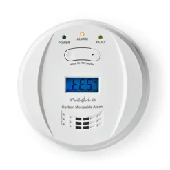 Nedis Kolmonoxid Alarm | Batteridriven | Batterilängd upp till: 5 år | Med paus knapp | Med testknapp | 85 dB | Vit