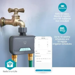 Nedis SmartLife Vattenkontroll | Bluetooth® | Batteridriven | IP54 | Maximalt vattentryck: 8 Bar | Android™ / IOS