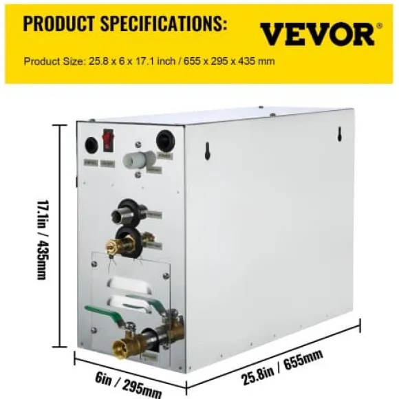 Ånggenerator, 44.5x18.2x31.3 cm, Rostfritt stål