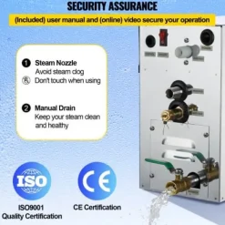 Ånggenerator, 44.5x18.2x31.3 cm, Rostfritt stål