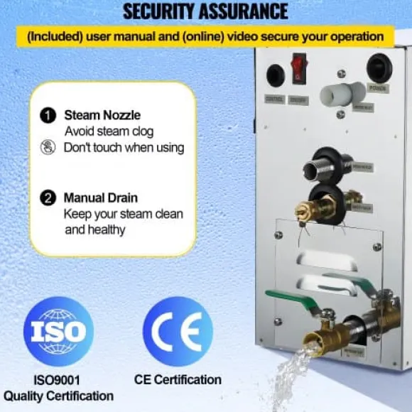 Ånggenerator, 44.5x18.2x31.3 cm, Rostfritt stål