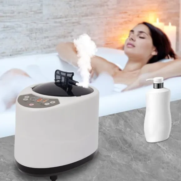 Ångmaskin för bastu, 1000W effekt, 3L kapacitet, 9 temperaturnivåer, timer 5-95 minuter, fjärrkontroll
