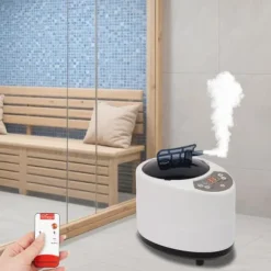 Ångmaskin för bastu, 1000W effekt, 3L kapacitet, 9 temperaturnivåer, timer 5-95 minuter, fjärrkontroll