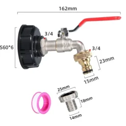 Nickelpläterad Mässingskran - 3/4 Tums, S60x6