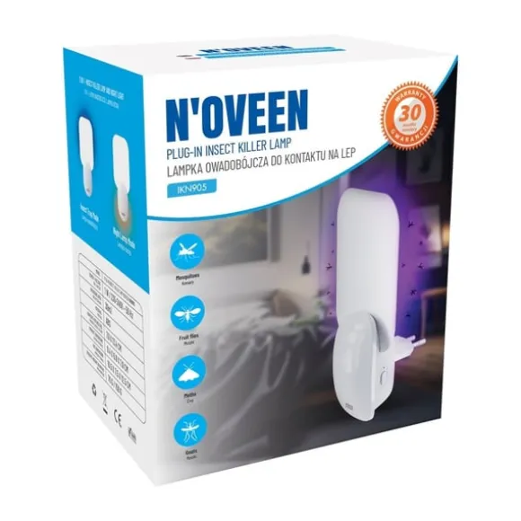 N'OVEEN IKN905 Självhäftande insektsmedelslampa Vit