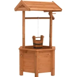 Önskebrunn med odlingslåda 40x40x84 cm granträ