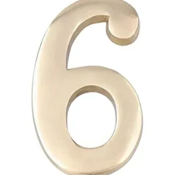 Nummer 6 polerad mässing 10 cm osynlig fäste